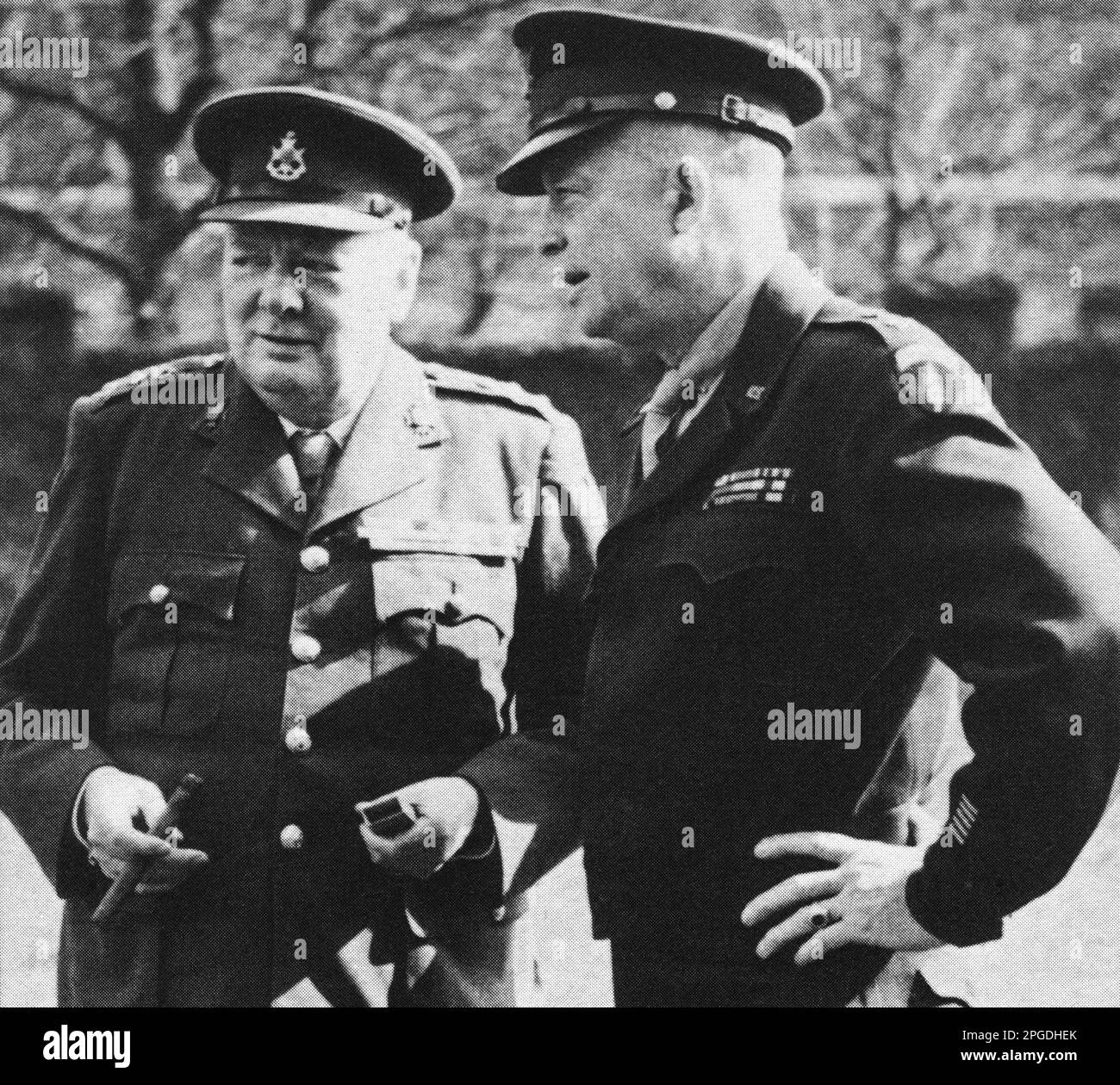 Winston Churchill con il generale Eisenhower. Maggio 1944 Foto Stock