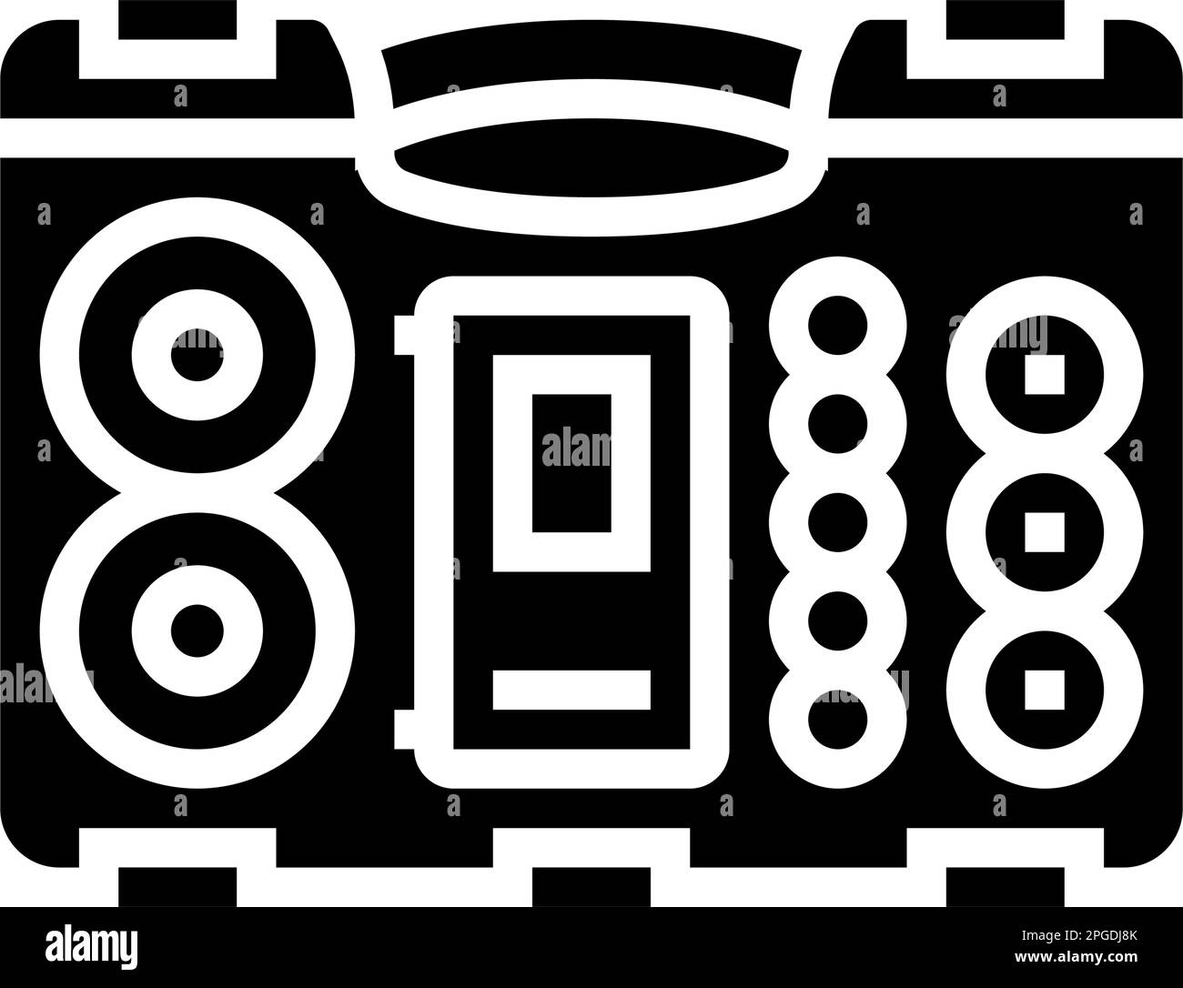 illustrazione vettoriale dell'icona del glyph dell'organizer della batteria  dell'officina Immagine e Vettoriale - Alamy