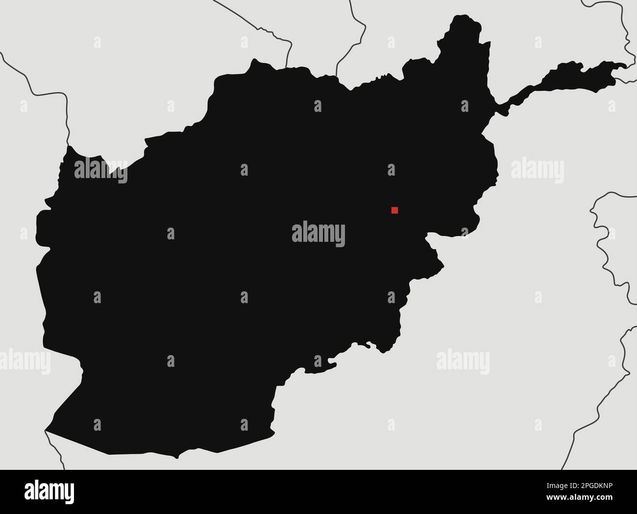 Mappa dettagliata Afghanistan Silhouette. Illustrazione Vettoriale
