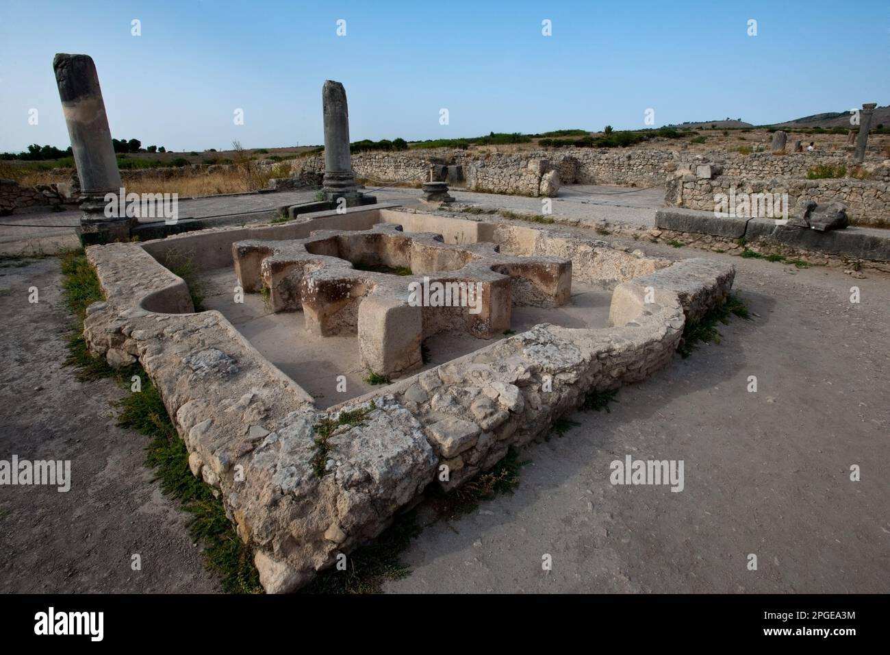 sito archeologico romano di volubilis, meknes, marocco, magreb, africa Foto Stock