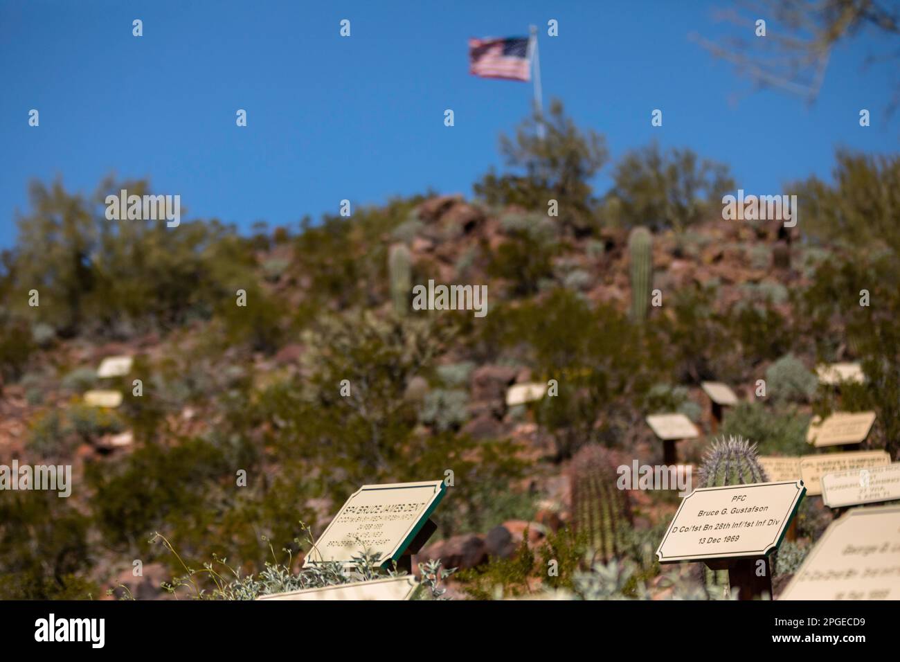 Il Vietnam Veterans Memorial a Peoria, Ariz., è visto il Giovedi, 16 febbraio 2023. Foto Stock