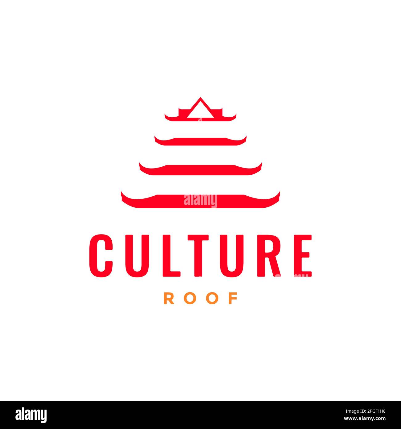 cultura korean casa museo tetto tradizionale leggenda logo design vettore Illustrazione Vettoriale