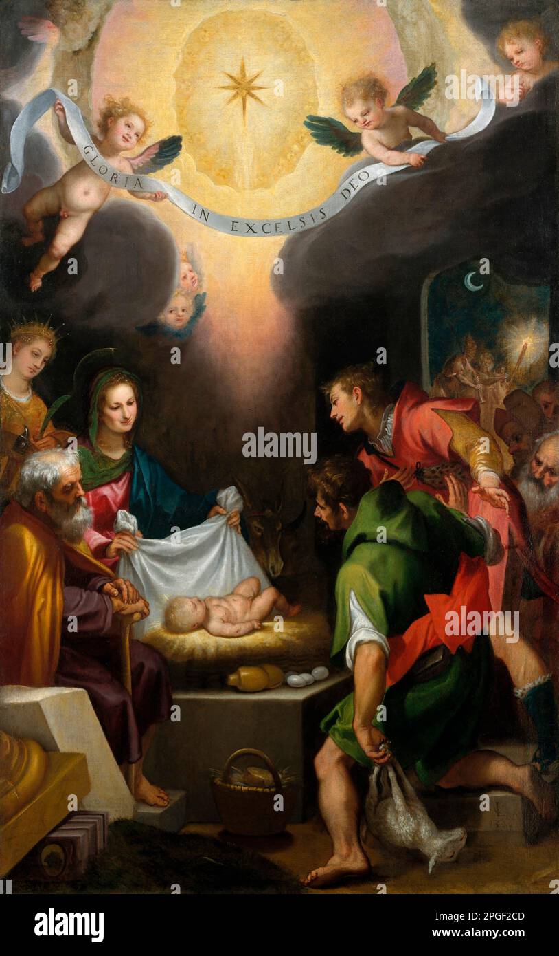L'Adorazione dei Pastori con Santa Caterina d'Alessandria di Cigoli (Ludovico Cardi) 1599 Foto Stock