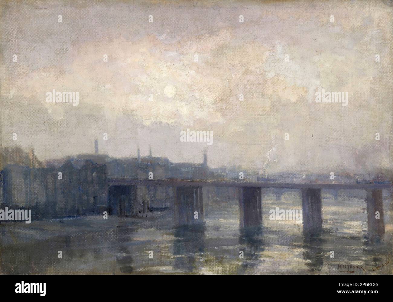 Low Tide, Cannon Street Bridge dell'artista americano Henry Ossawa Tanner (1859-1937), olio su tavola di tela, c. 1901-03 Foto Stock