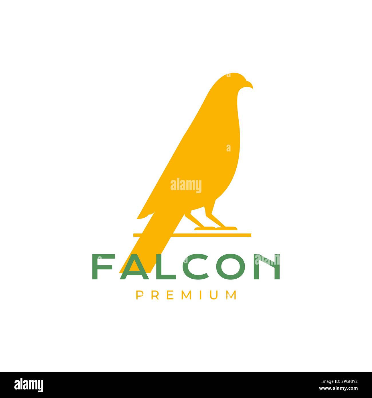animale uccello falco arroccato coda lunga guardando preda moderno logo vettore di design Illustrazione Vettoriale