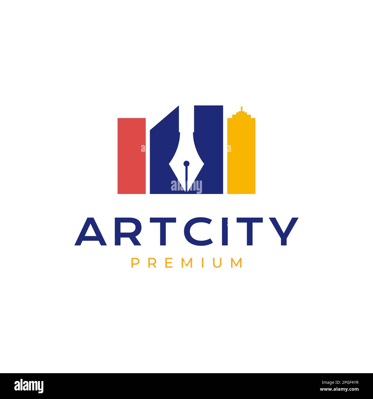 carta matita ballpoint città edificio architettura moderno logo design Illustrazione Vettoriale