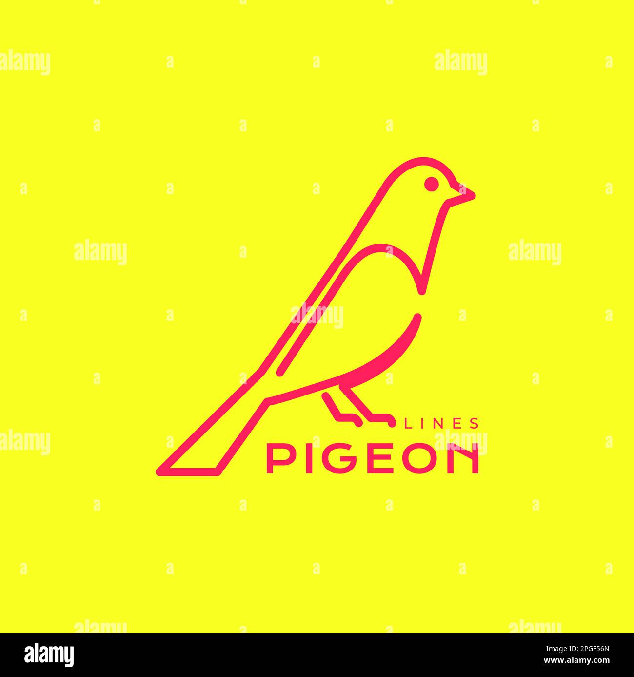 femmina uccello colomba piccione lunghe code linea arte moderno logo design vettore Illustrazione Vettoriale