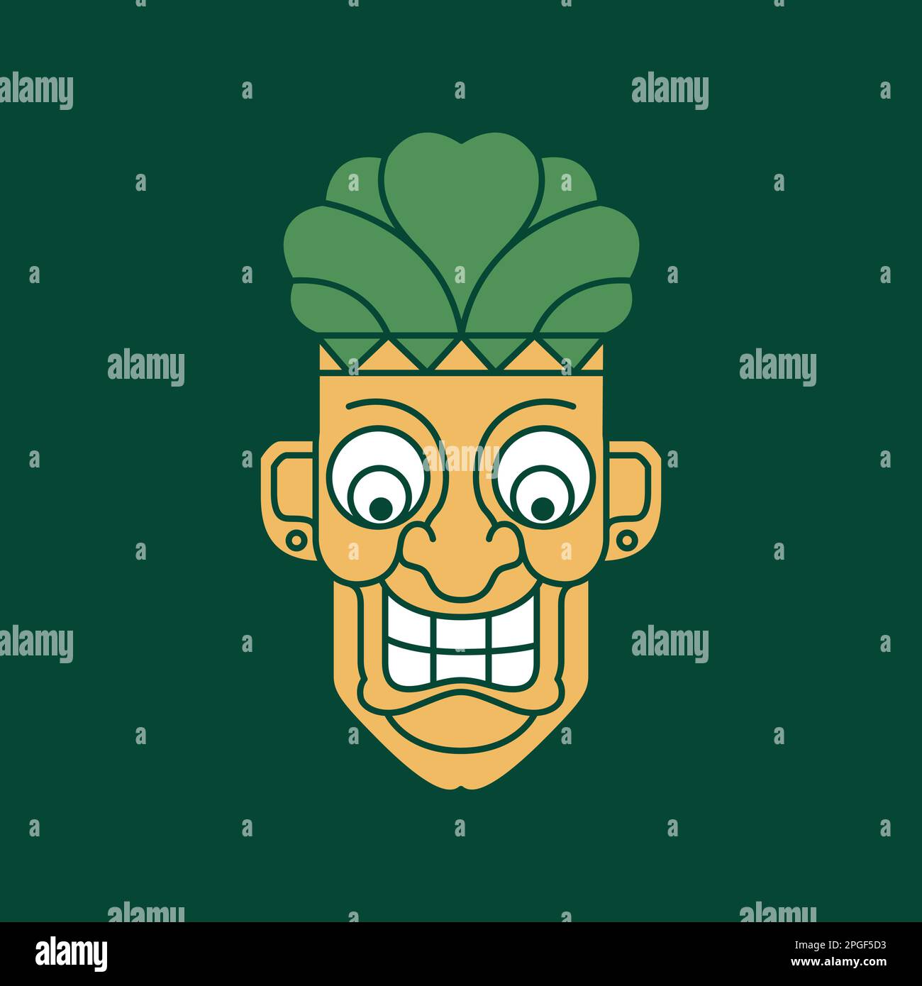 tribale maschera legno cultura tribù etnico gente sorriso mascotte colorato logo design vettore Illustrazione Vettoriale