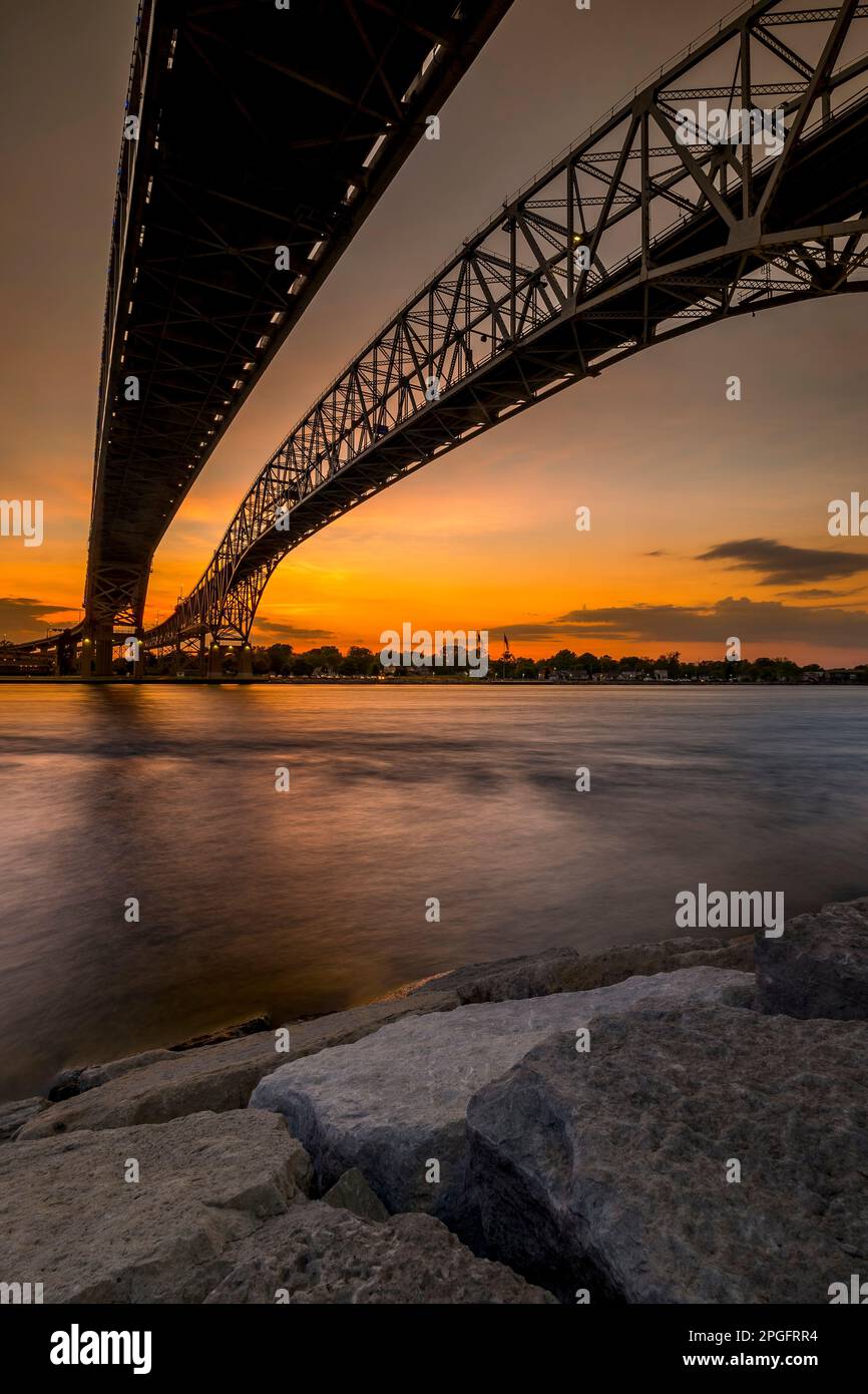 Blue Water Bridge, Sarnia, Ontario, Canada Foto Stock