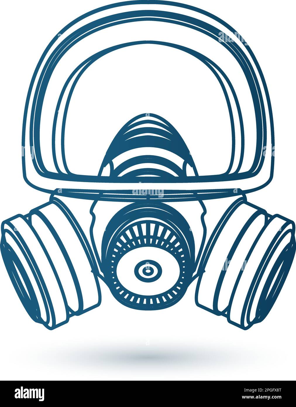 Maschera respiratoria protettiva per uso industriale a pieno facciale - icona come file EPS 10 Illustrazione Vettoriale