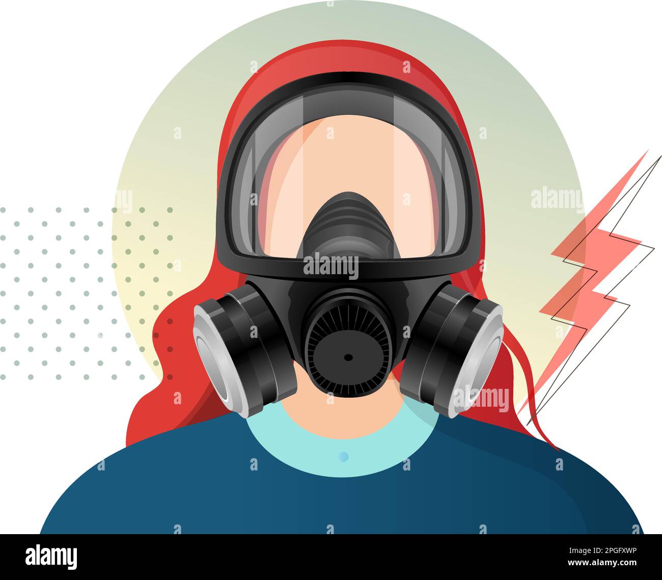 Maschera respiratoria protettiva per uso industriale a pieno facciale - icona come file EPS 10 Illustrazione Vettoriale