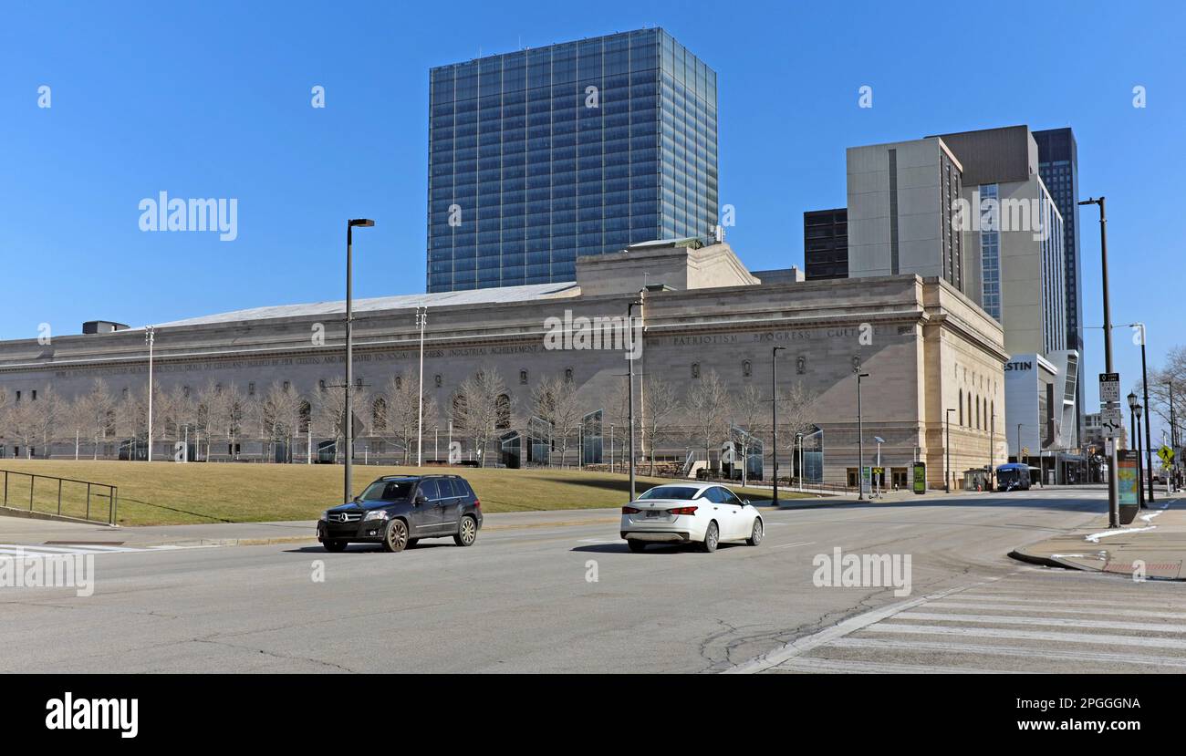 Il grande auditorium pubblico e centro conferenze nel Civic Center District nel centro di Cleveland, Ohio, USA, il 26 febbraio 2023. Foto Stock