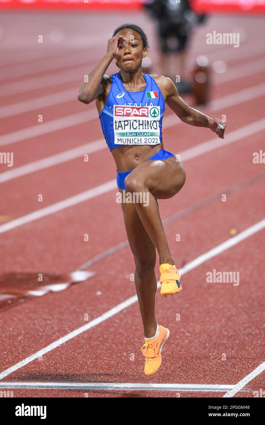 Larissa Iapichino (Italia). Donne Long Jump. Campionato europeo di Monaco 2022 Foto Stock