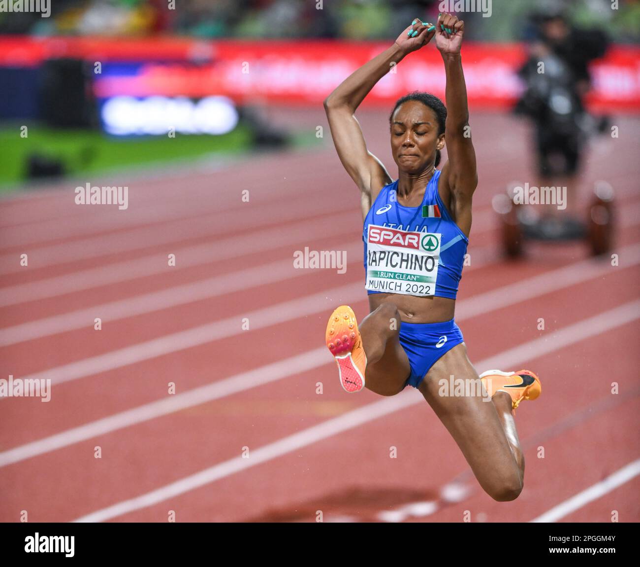 Larissa Iapichino (Italia). Donne Long Jump. Campionato europeo di Monaco 2022 Foto Stock