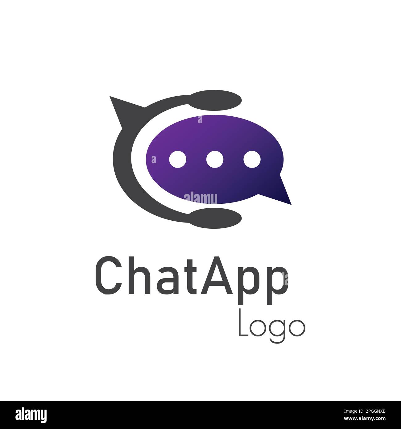 Logo dell'app Chat. Illustrazione Vettoriale