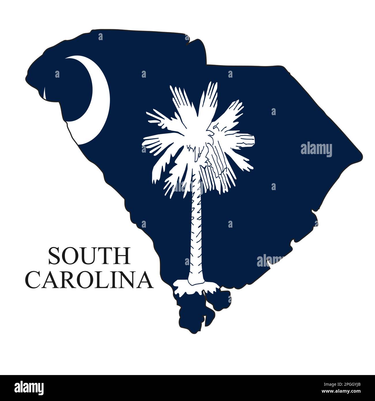 Illustrazione del vettore della mappa del South Carolina. Economia globale. Stato in America. Nord America. Stati Uniti. America. STATI UNITI Illustrazione Vettoriale