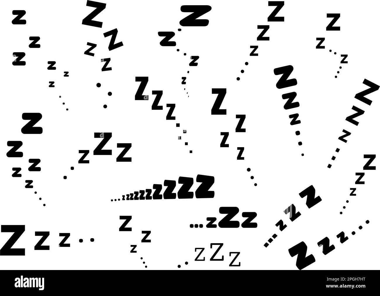 Set di icone del vettore di testo di zZZ SLEEP snore. Illustrazione Vettoriale