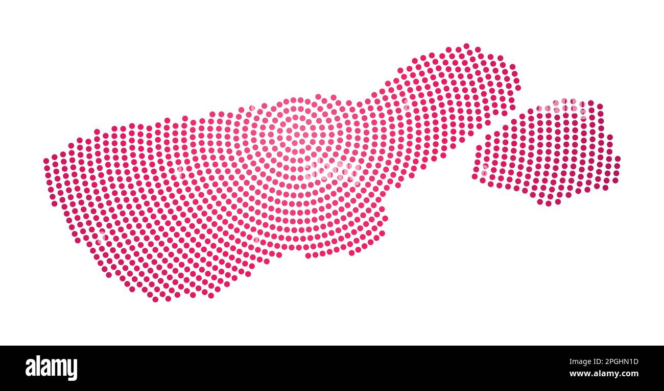 Isola madre de Dios cartina punteggiata. Forma in stile digitale dell'isola madre de Dios. Icona tecnica con punti graduati. Affascinante illustrazione vettoriale. Illustrazione Vettoriale