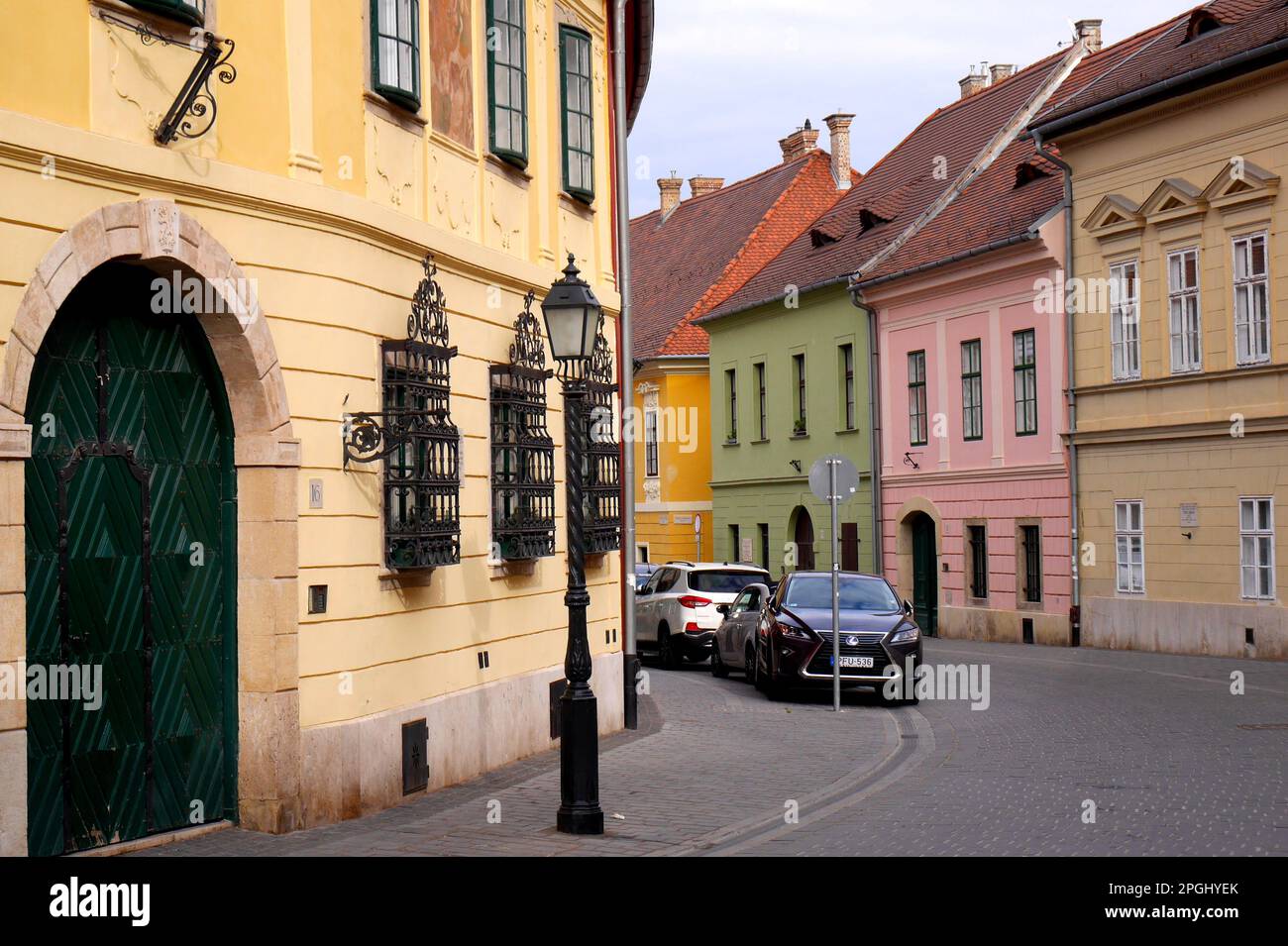 Case nel quartiere del Castello, Budapest, Ungheria Foto Stock