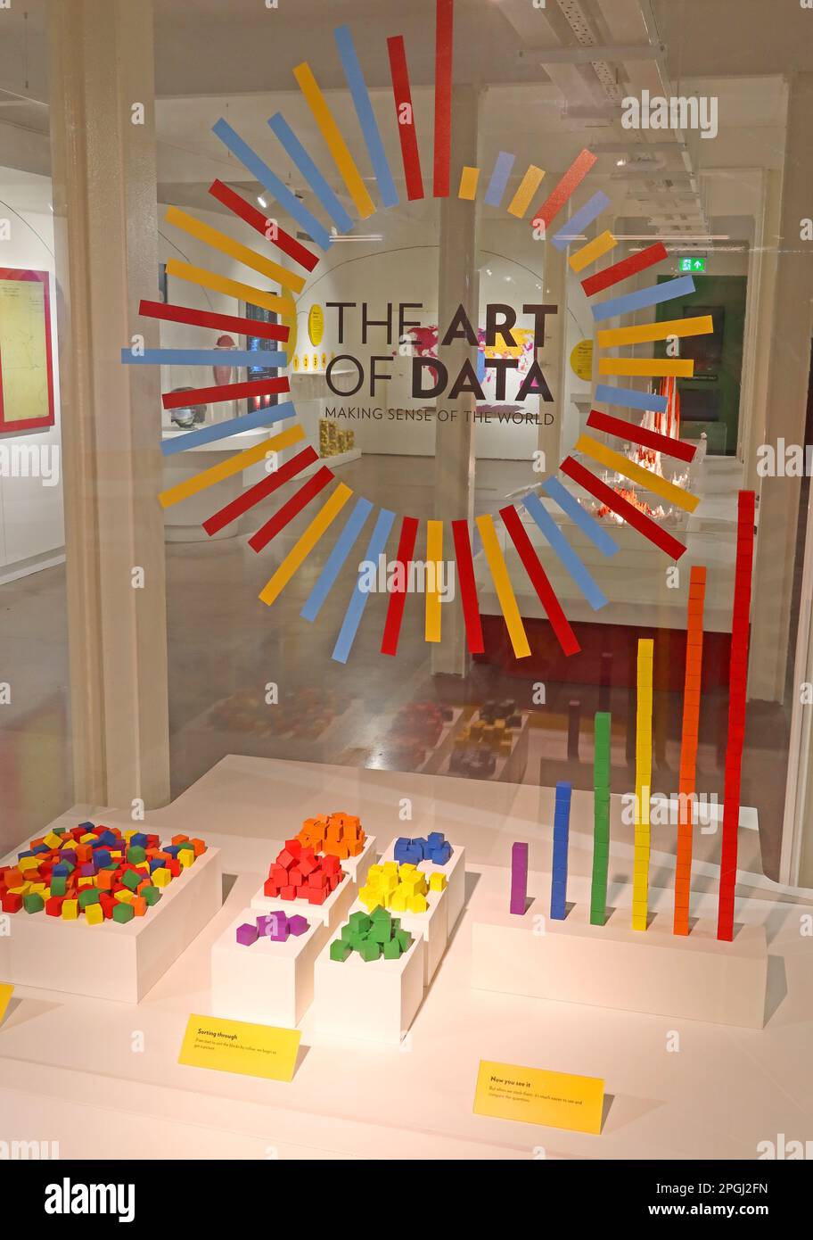 The Art of Data - Making Sense of the World Exhibition, a Bletchley Park, Sherwood Drive, Milton Keynes, Buckinghamshire, INGHILTERRA, REGNO UNITO, MK3 6EB Foto Stock