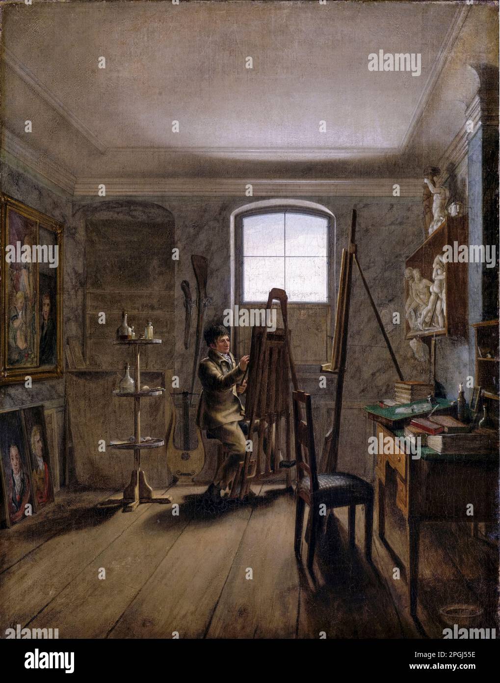 Il pittore Gerhard von Kügelgen nel suo Studio, ritratto dipinto ad olio su tela di Georg Friedrich Kersting, 1811 Foto Stock