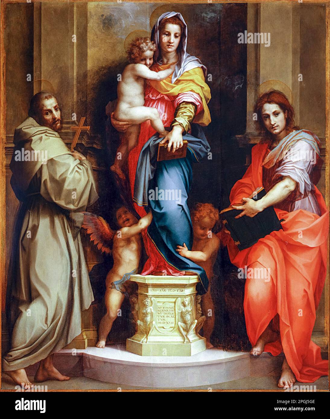 Andrea del Sarto, Madonna delle arpie, dipinto ad olio su tavola, 1517 Foto Stock