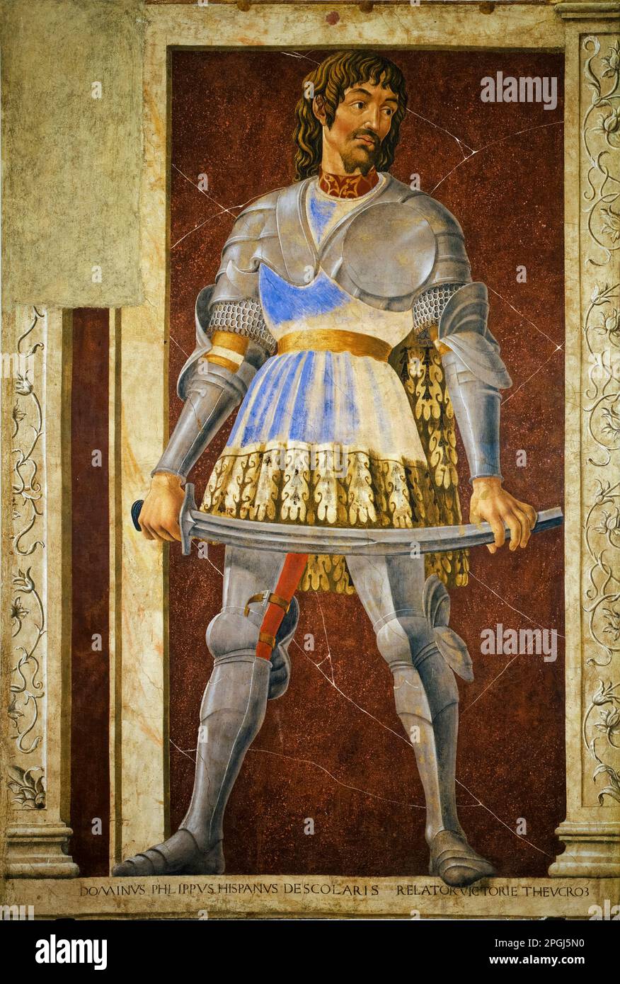 Filippo Scolari (1369-1426), detto Pippo Spano di Ispàn, leader fiorentino al servizio dell'Ungheria, dipinto a tempera su tavola di Andrea del Castagno, circa 1450 Foto Stock