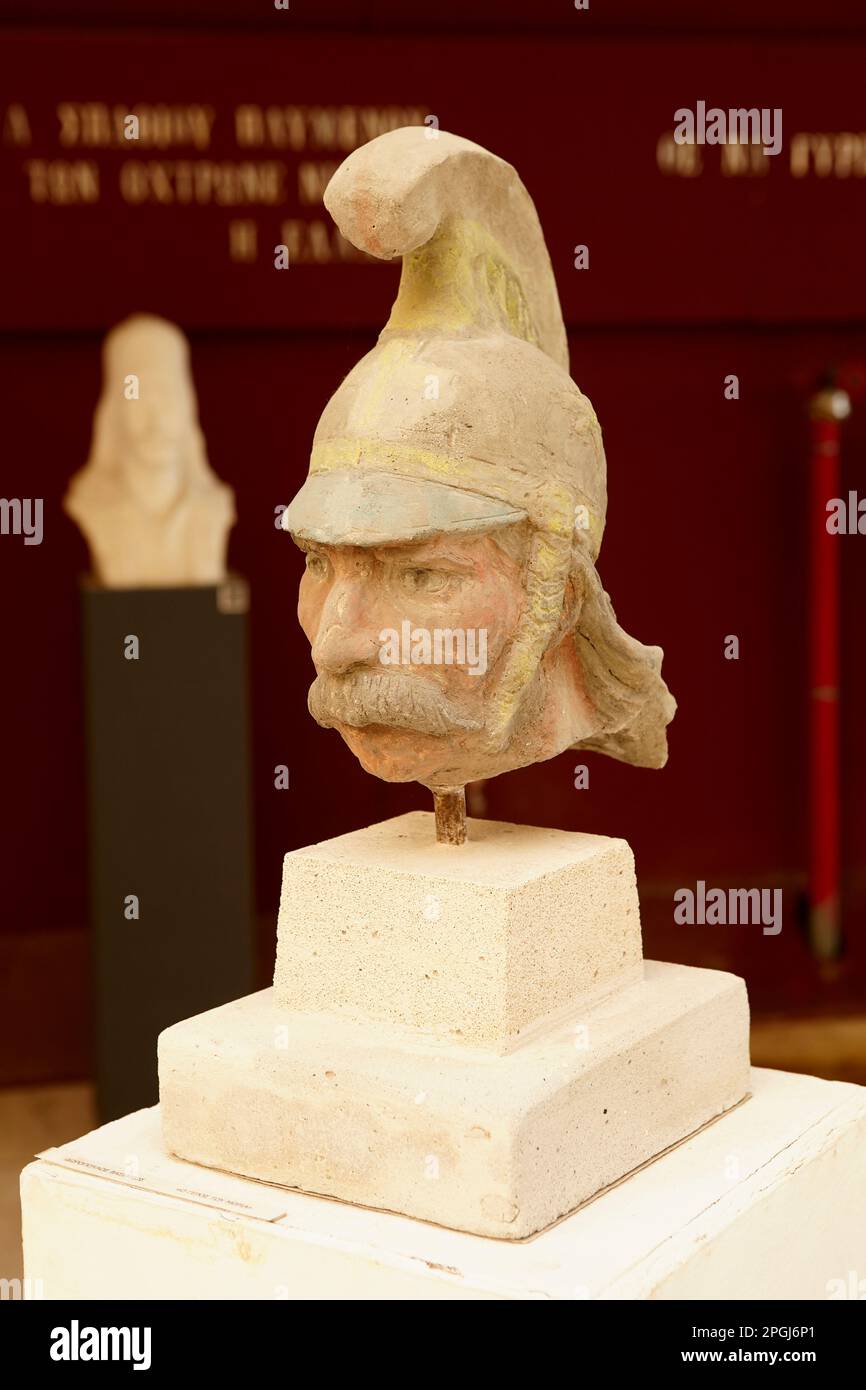 Theodoros Kolokotronis 3 aprile 1770 – 4 febbraio 1843 è stato un generale greco e leader preminente della guerra di indipendenza greca, statua alla guerra m. Foto Stock