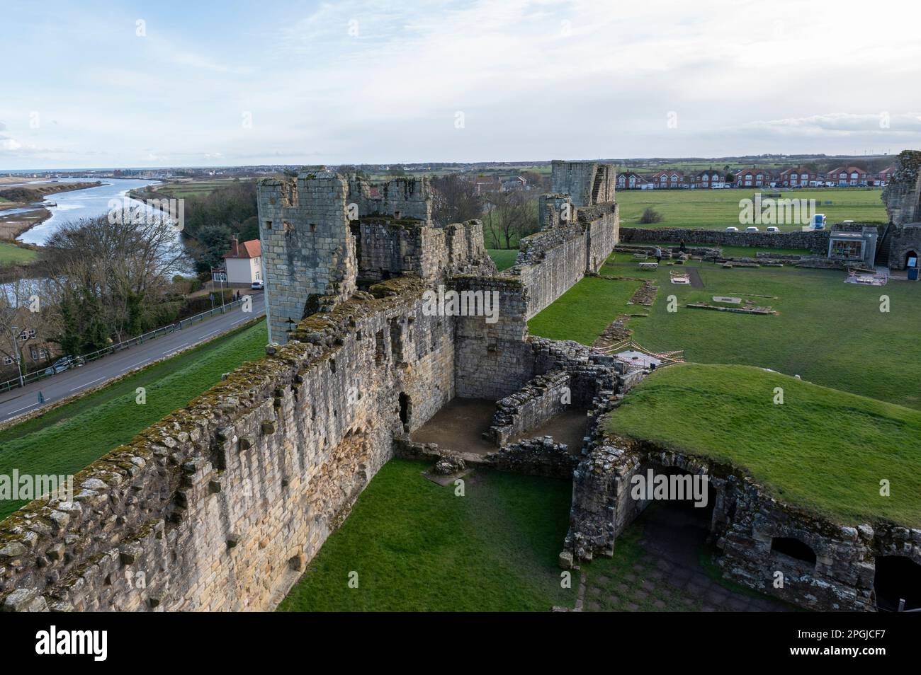 Fiume Coquet dal castello di Warkworth nel Northumberland Foto Stock