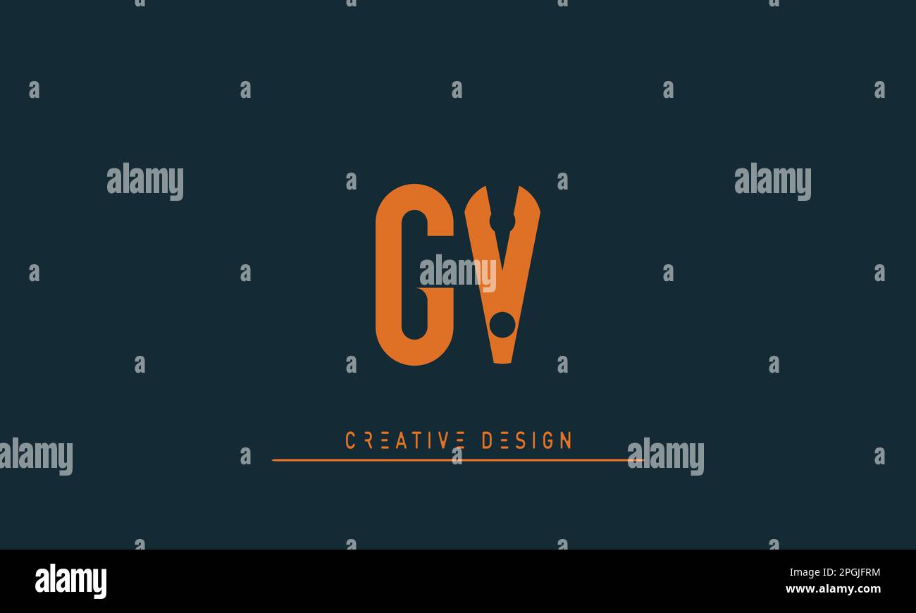 Lettere alfabetiche iniziali logo monogramma GV , VG Illustrazione Vettoriale