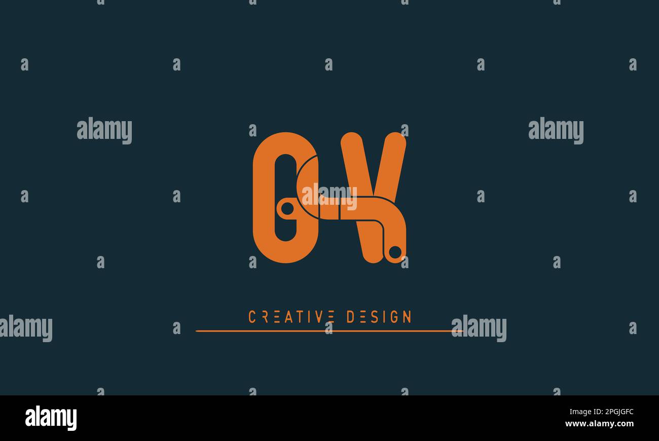 Lettere alfabetiche iniziali logo monogramma GV , VG Illustrazione Vettoriale