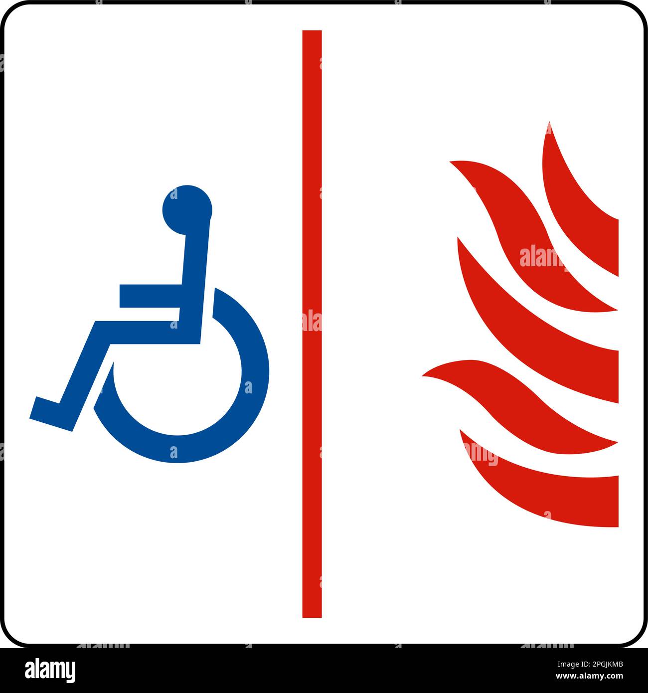 Area accessibile con sedia a rotelle di Refuge segno su sfondo bianco Illustrazione Vettoriale