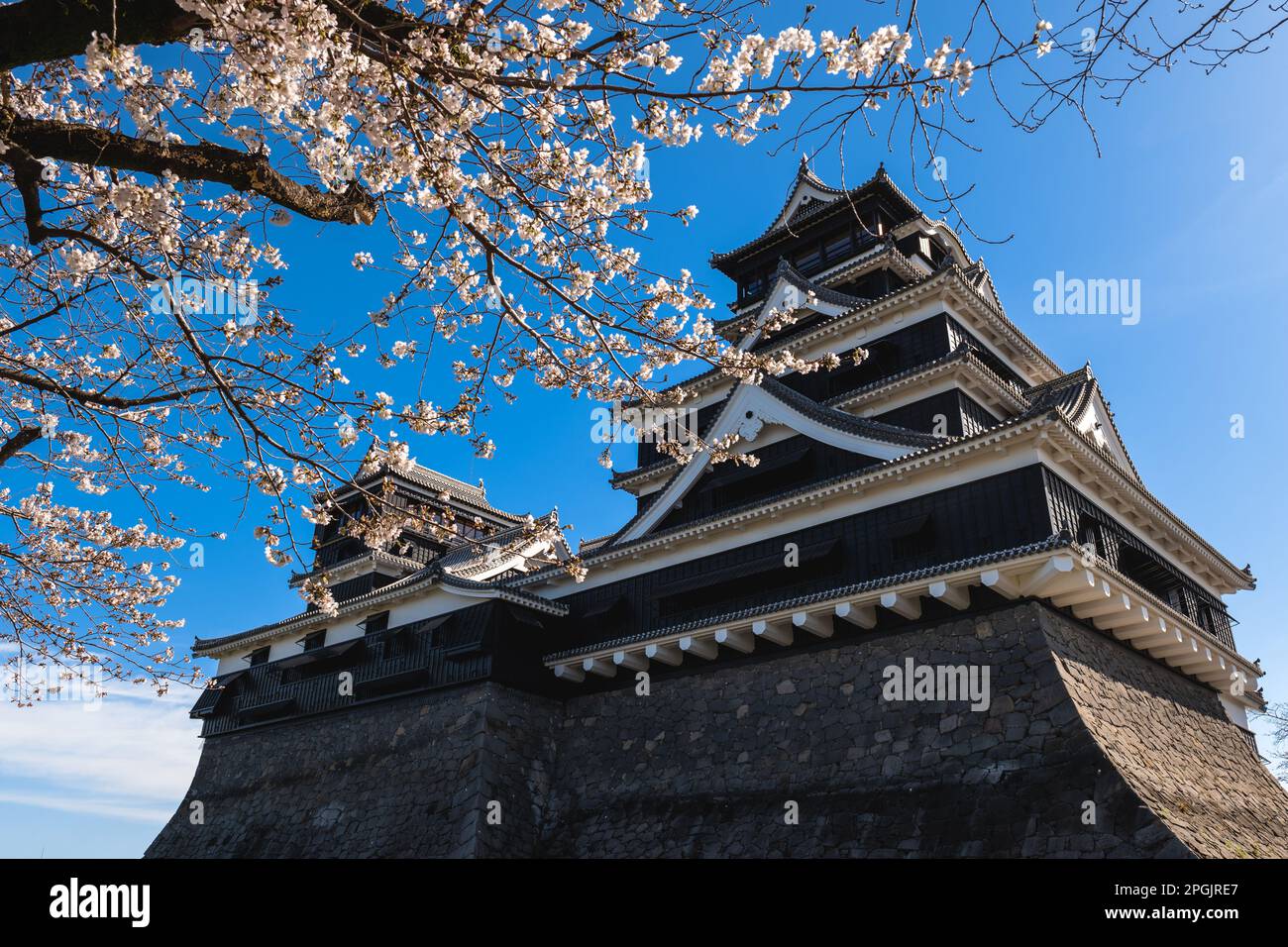 Tenshu del castello di Kumamoto nella città di kumamoto, kyushu, giappone Foto Stock