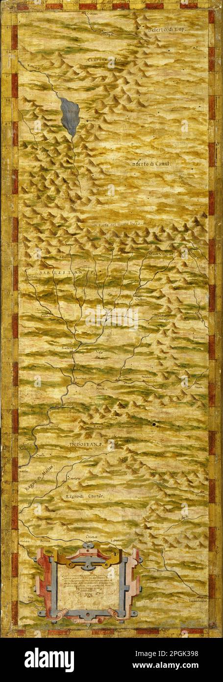 Tibet, Nepal e Hindustan Settentrionale circa 1574 di Egnazio Danti Foto Stock