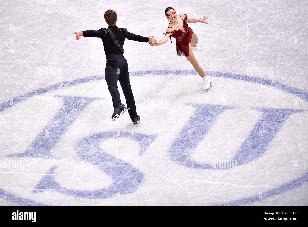 SAITAMA, GIAPPONE - 23 MARZO: La Pereira e Trennt Michaud del Canada compete nel programma Pairs Short durante i Campionati mondiali di pattinaggio a figure ISU 2023 alla Saitama Super Arena il 23 marzo 2023 a Saitama, Giappone (Foto di Pablo Morano/BSR Agency) Foto Stock