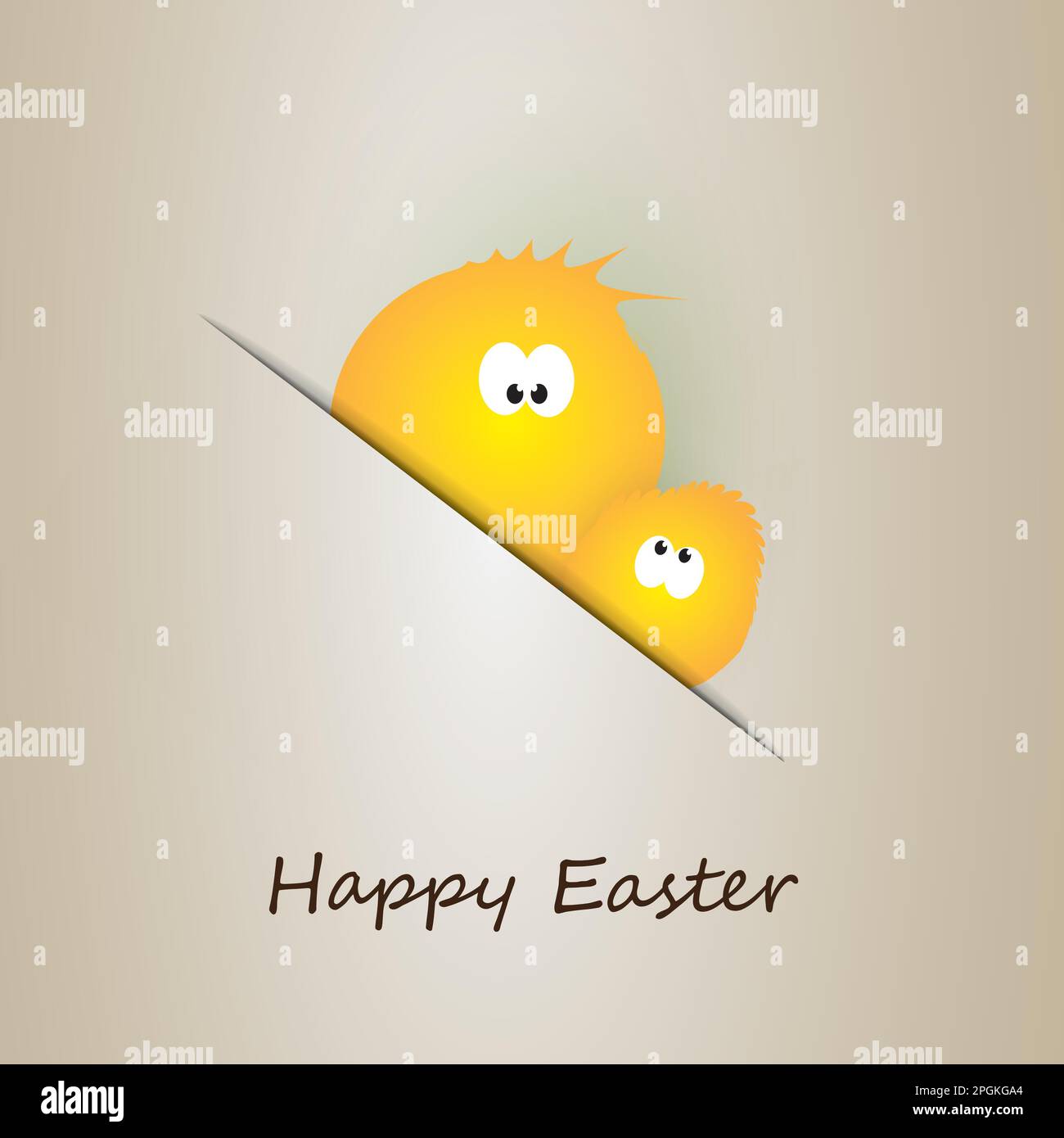 Divertenti uova di pollo - Happy Easter Card Illustrazione Vettoriale
