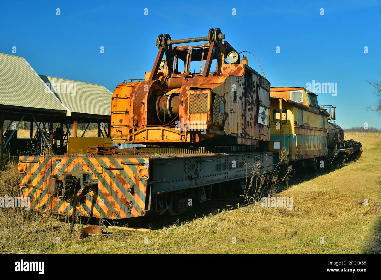 Raccolta del materiale rotabile ferroviario abbandonato Foto Stock