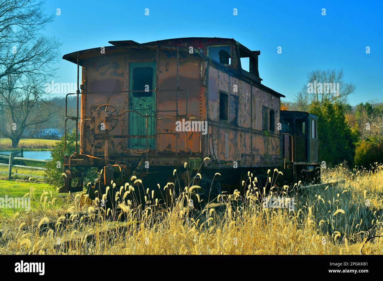 Raccolta del materiale rotabile ferroviario abbandonato Foto Stock