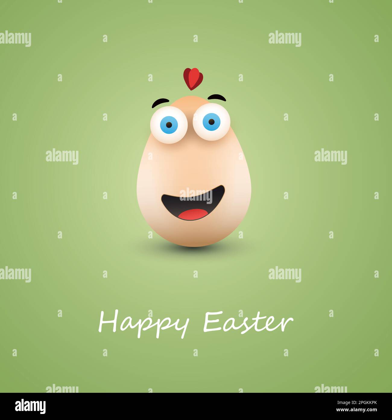 Uovo di pollo divertente - Happy Easter Card Illustrazione Vettoriale