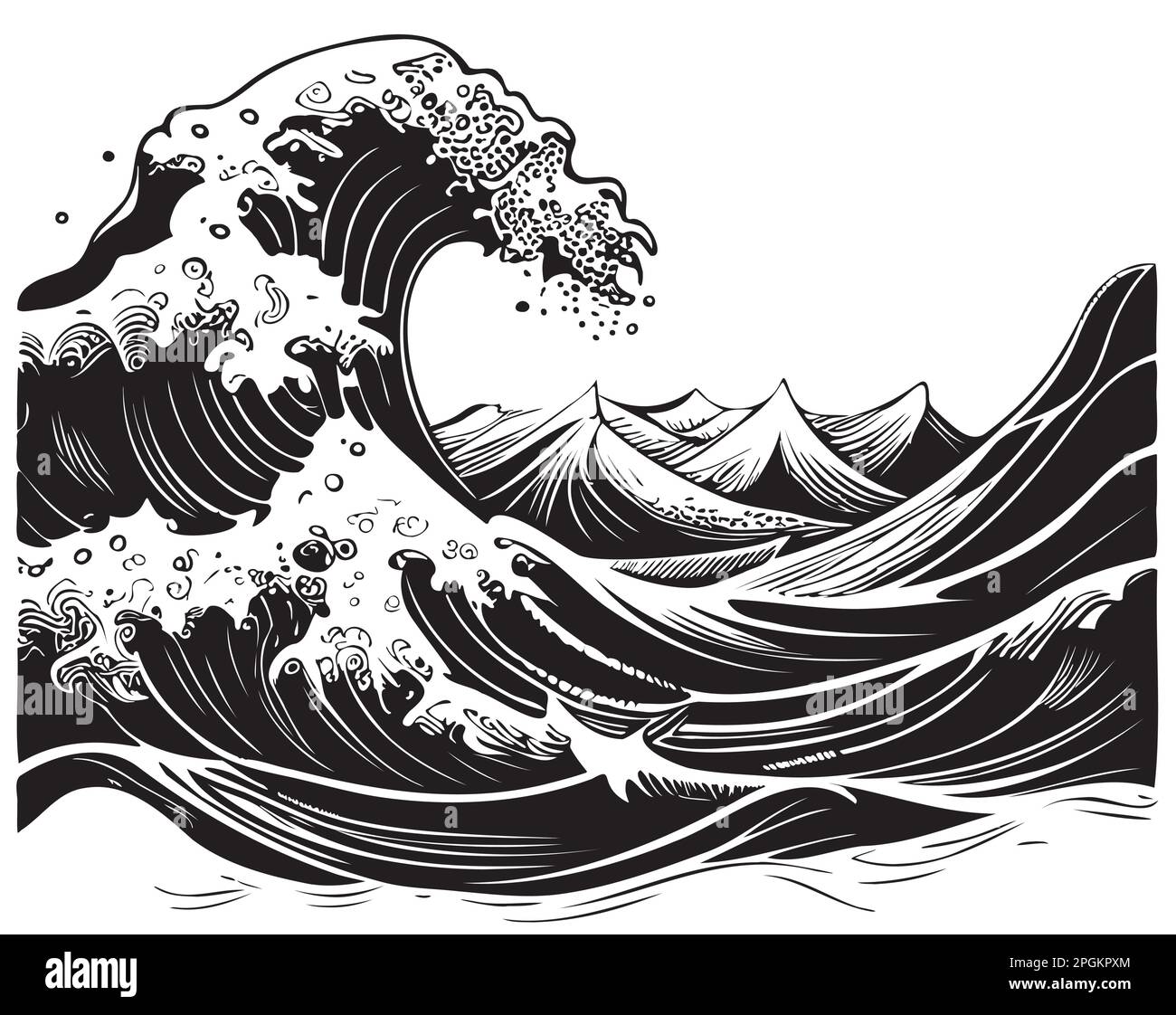 Tempesta di onde del mare Foto e Immagini Stock in Bianco e Nero - Alamy
