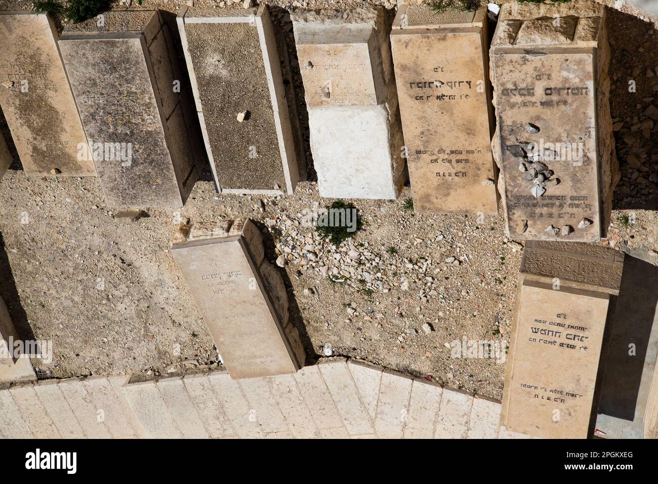 Il Monte degli Ulivi è stato utilizzato come luogo di sepoltura per migliaia di anni e contiene oltre 150.000 tombe. Foto Stock
