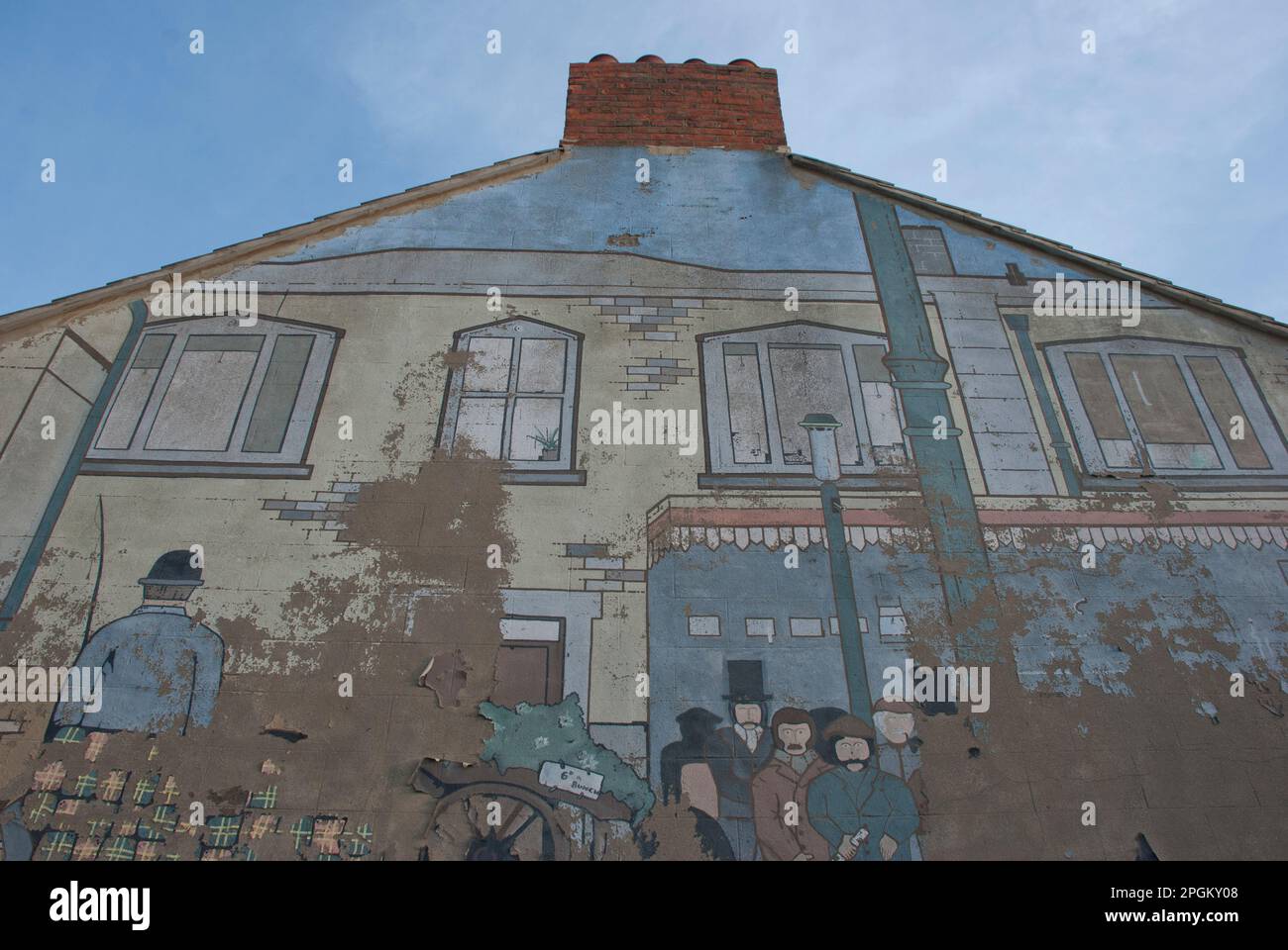 Il murale di Swindon Junction Station, alla fine di una casa a schiera in Alexandra Road, Swindon. Foto Stock