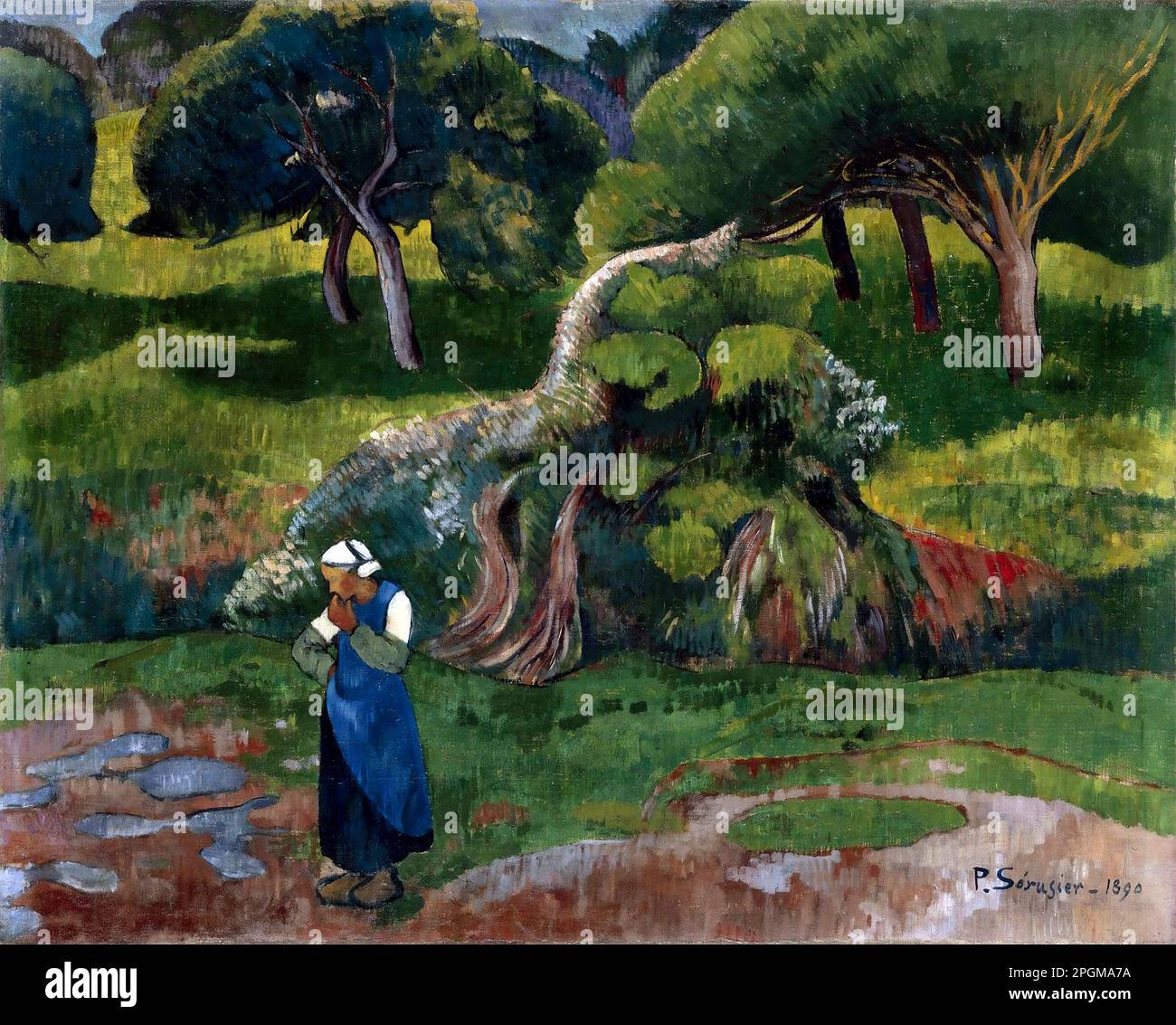 Paesaggio a le Pouldu da parte dell'artista francese, Paul Sérusier (1864-1927), olio su tela, 1890 Foto Stock