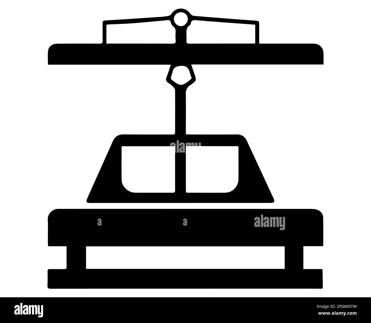 icona nera della bilancia da tavolo per pesare i prodotti. stile minimalista. illustrazione del vettore piatto. Illustrazione Vettoriale