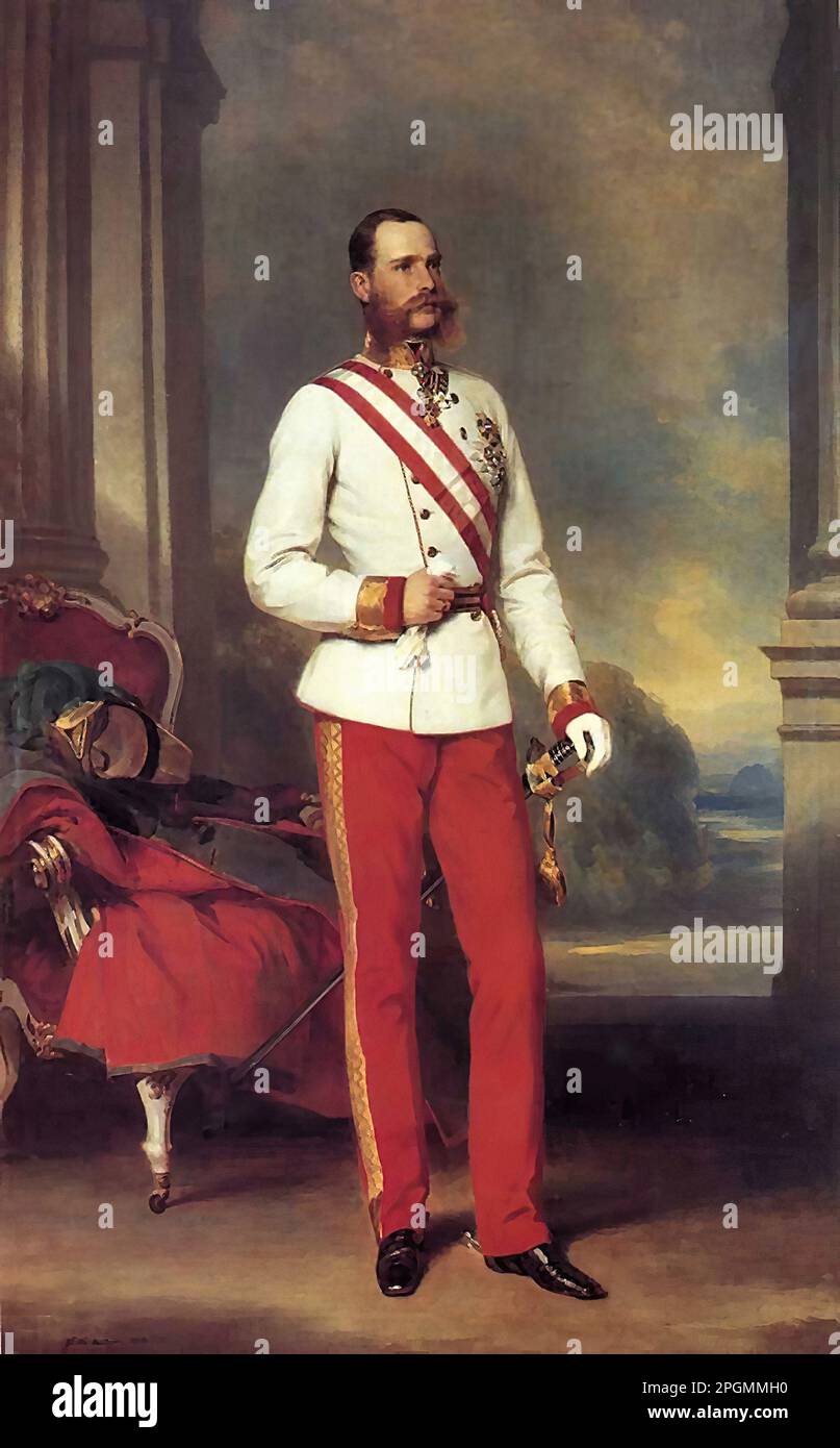 Winterhalter Franz Xavier - Franz Joseph i Imperatore d'Austria - Scuola tedesca - 19th ° secolo - Winterhalter Franz Xavier - Franz Joseph i Imperatore d'Austria - Scuola tedesca - 19th ° secolo Foto Stock