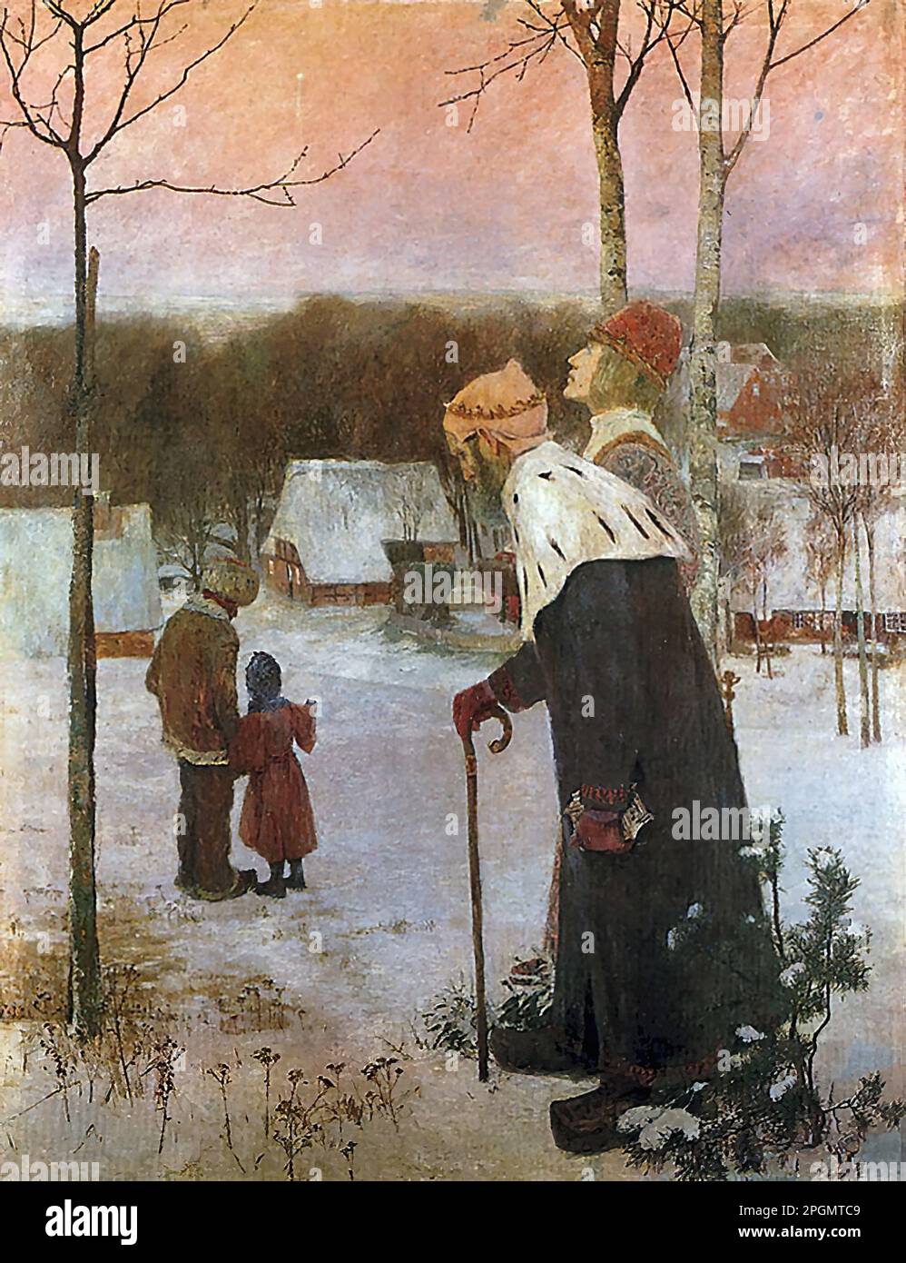 Vogeler Heinrich - la storia d'inverno (i tre Re) - Scuola tedesca - 19th ° secolo - Vogeler Heinrich - la storia d'inverno (i tre Re) - Scuola tedesca - 19th ° secolo Foto Stock