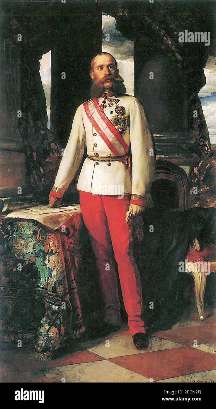 Lenbach Franz von - Franz Joseph i Imperatore d'Austria - Scuola tedesca - 19th ° secolo - Lenbach Franz von - Franz Joseph I. Kaiser von Osterreich - Scuola tedesca - 19th ° secolo Foto Stock