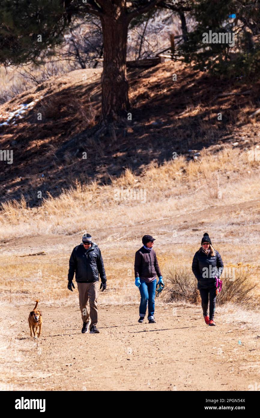 Escursionisti al Vandaveer Ranch; Salida; Colorado; USA Foto Stock