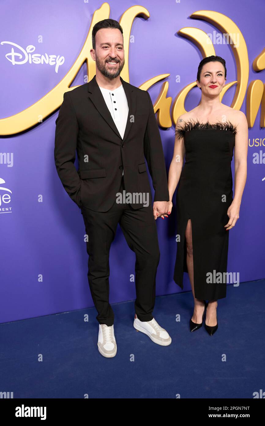 23 marzo 2023, Madrid, Madrid, Spagna: Pablo Puyol, Beatriz Mur partecipa alla Premiere musicale 'Aladdin' al Coliseum Theatre il 23 marzo 2023 a Madrid, Spagna (Credit Image: © Jack Abuin/ZUMA Press Wire) SOLO PER USO EDITORIALE! Non per USO commerciale! Foto Stock
