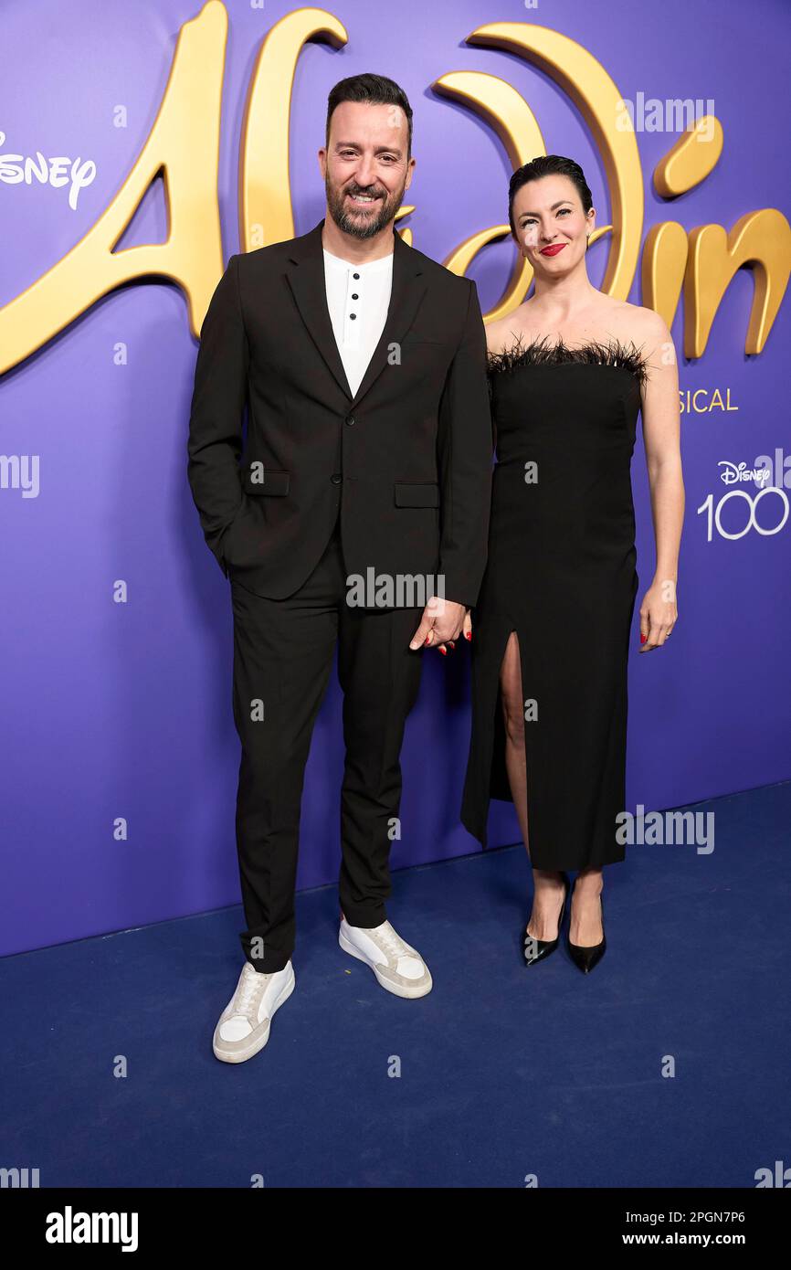 23 marzo 2023, Madrid, Madrid, Spagna: Pablo Puyol, Beatriz Mur partecipa alla Premiere musicale 'Aladdin' al Coliseum Theatre il 23 marzo 2023 a Madrid, Spagna (Credit Image: © Jack Abuin/ZUMA Press Wire) SOLO PER USO EDITORIALE! Non per USO commerciale! Foto Stock